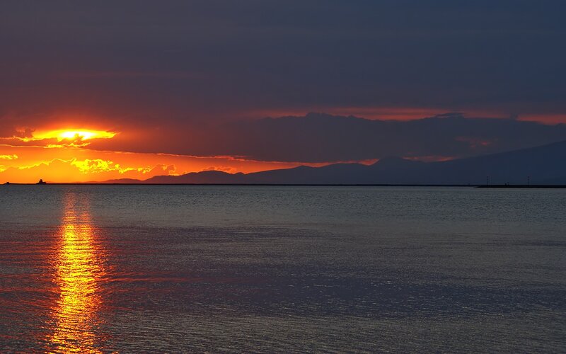 Sunset over the sea