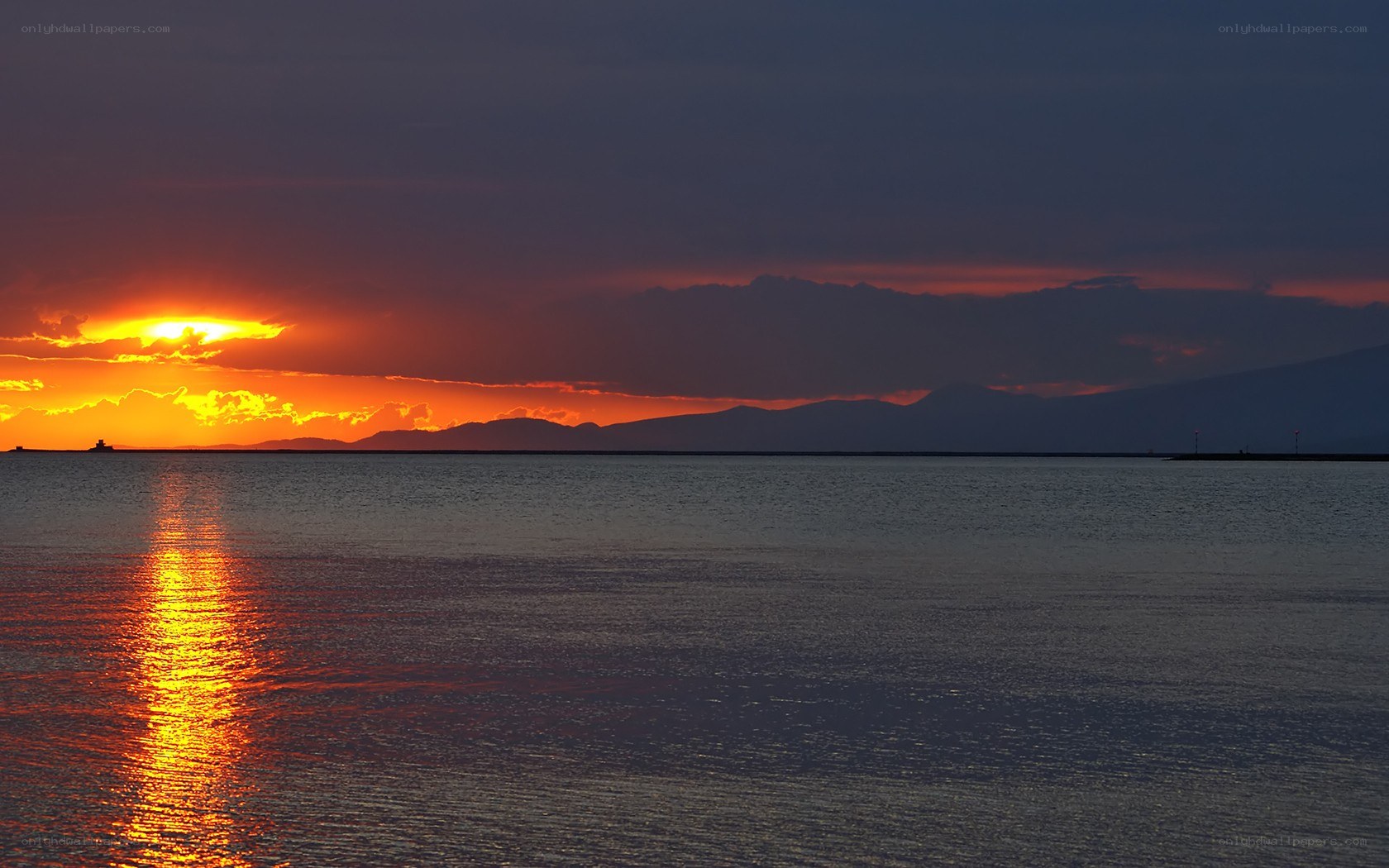Sunset over the sea