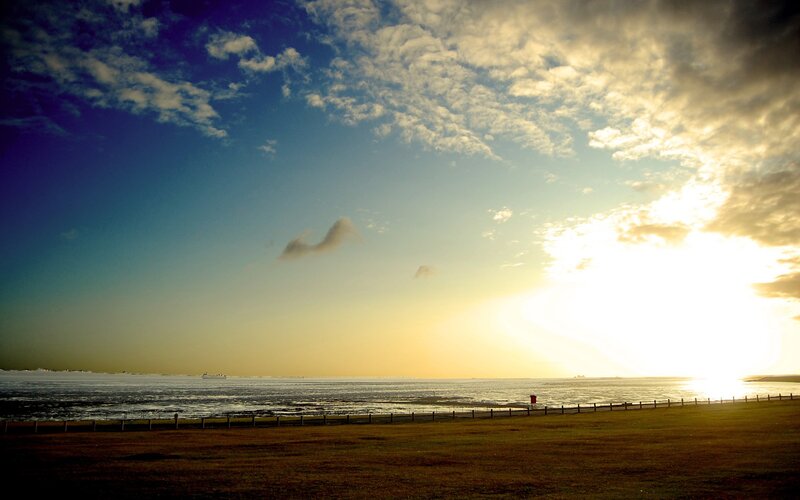 sunset over the sea
