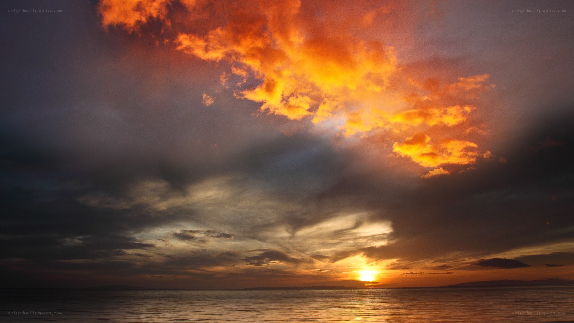 Sunset over the sea