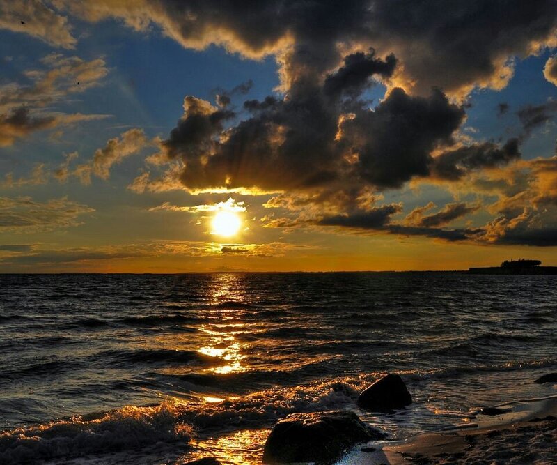 Sunset over the sea