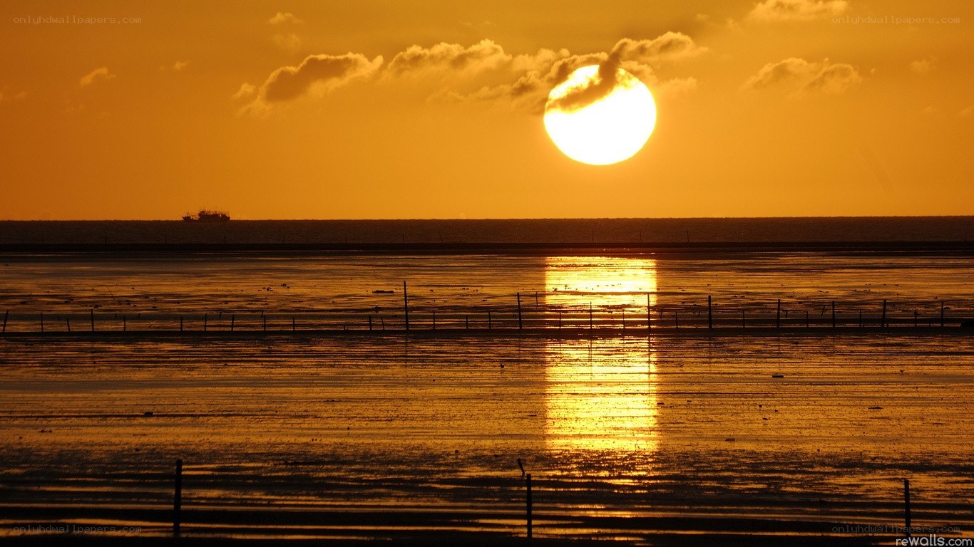 Sunset over the sea
