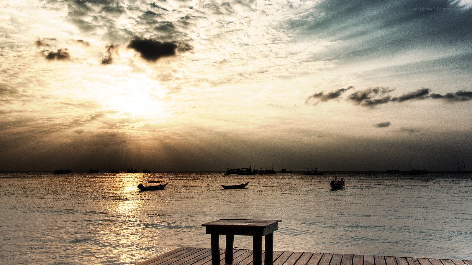 sunset over the sea