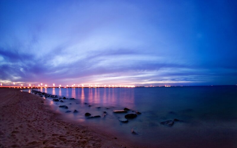 sunset over the sea