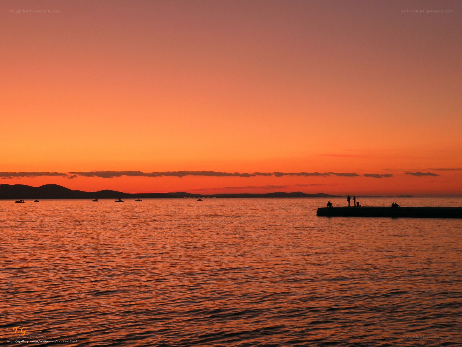Sunset over the sea