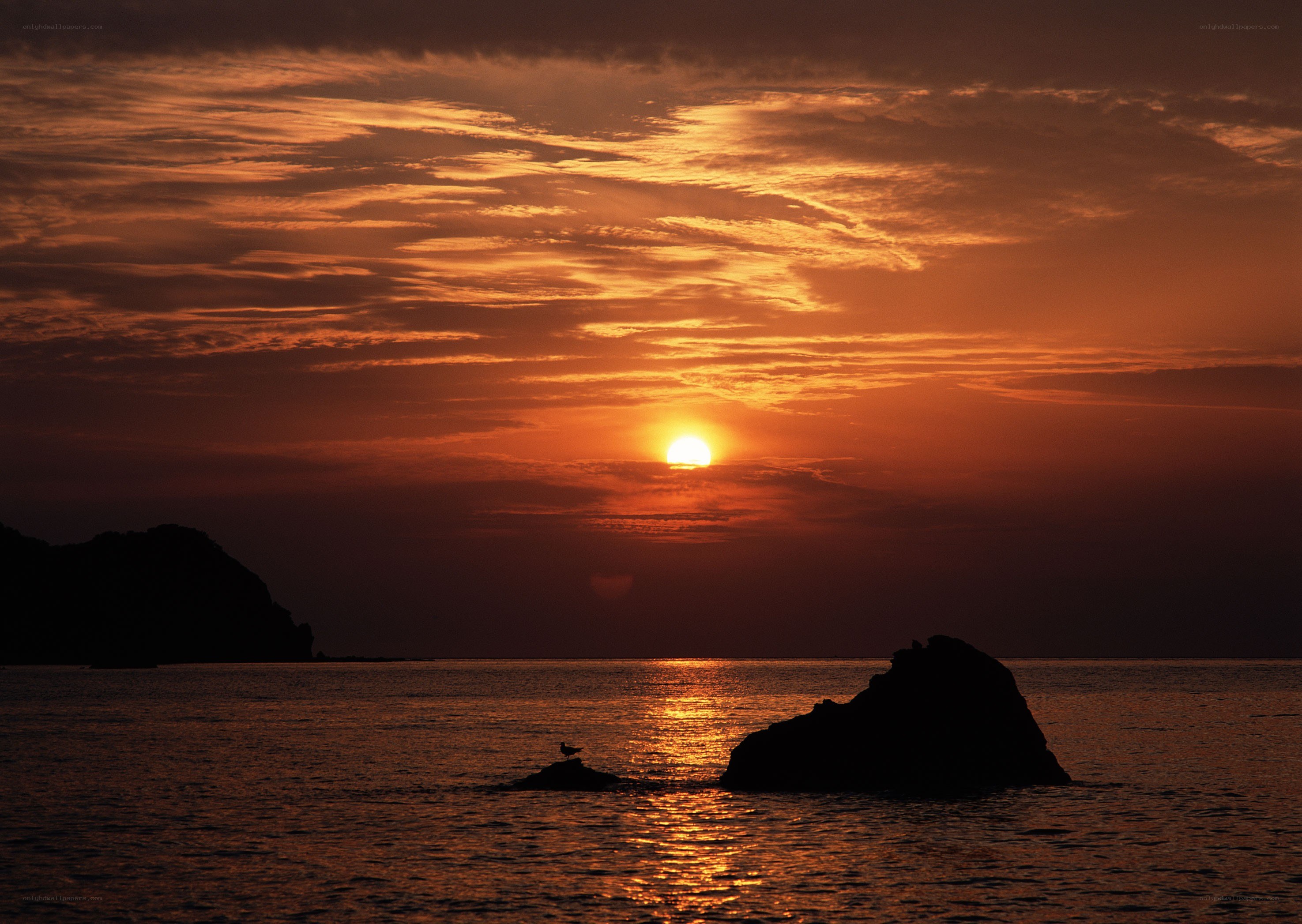 Sunset over the sea