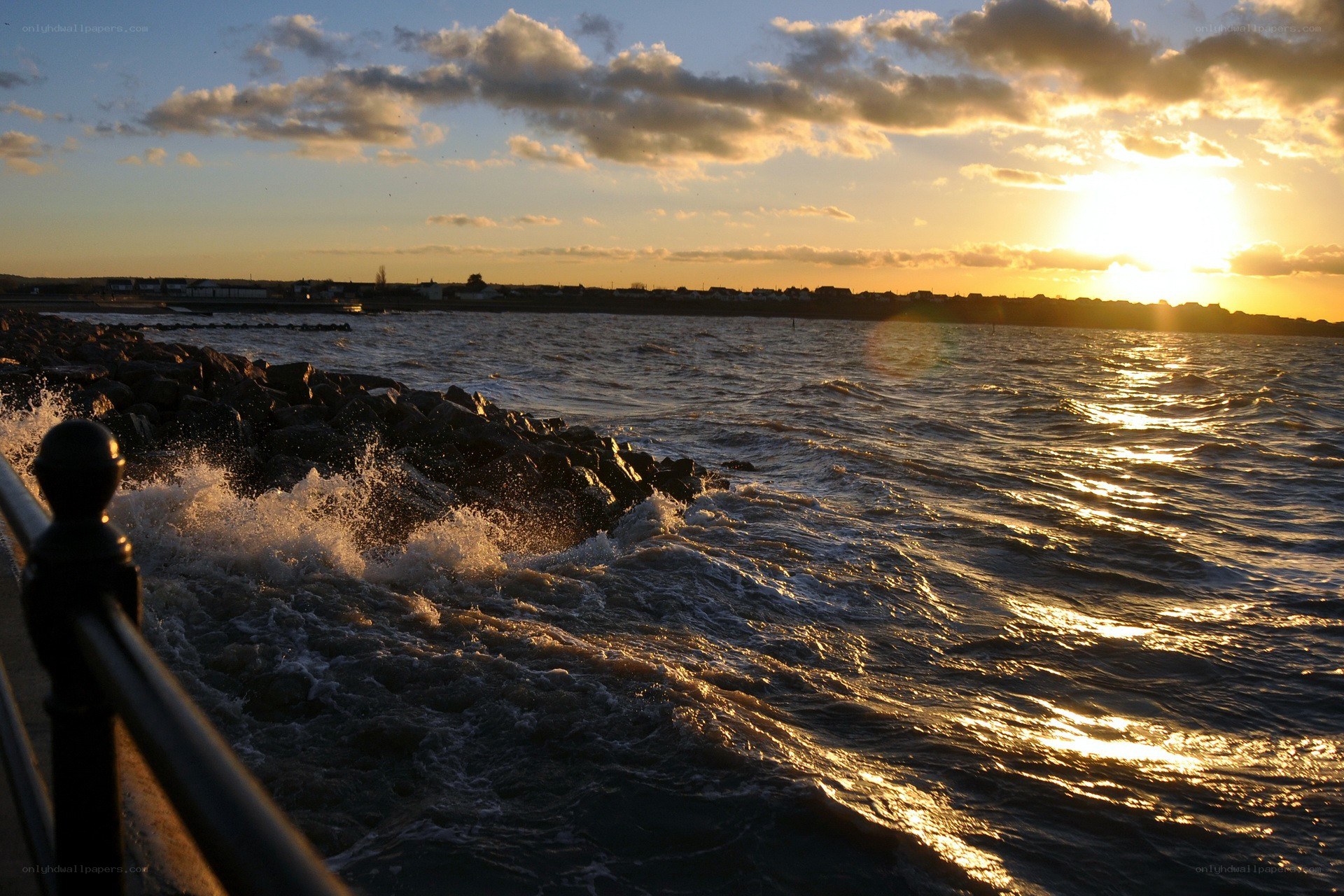 Sunset over the sea