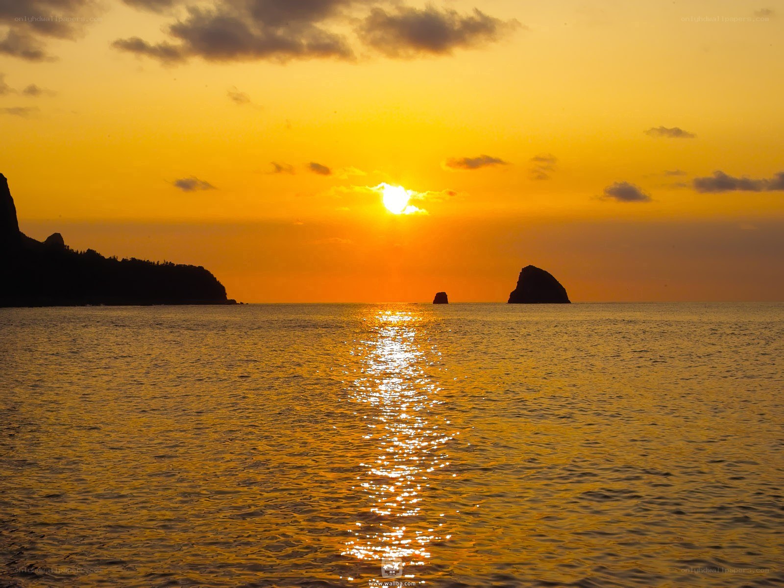 Sunset over the sea
