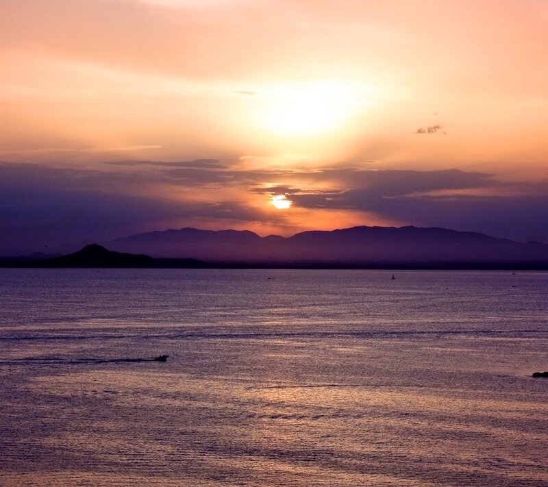 Sunset over the sea