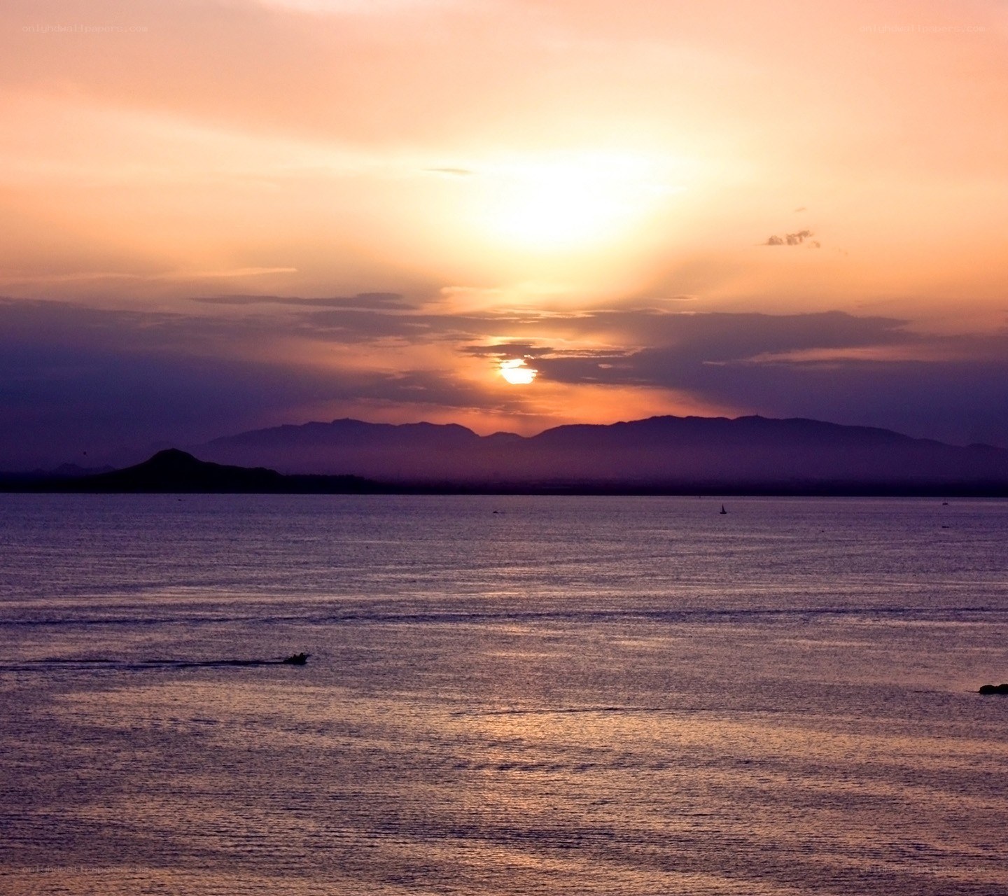 Sunset over the sea