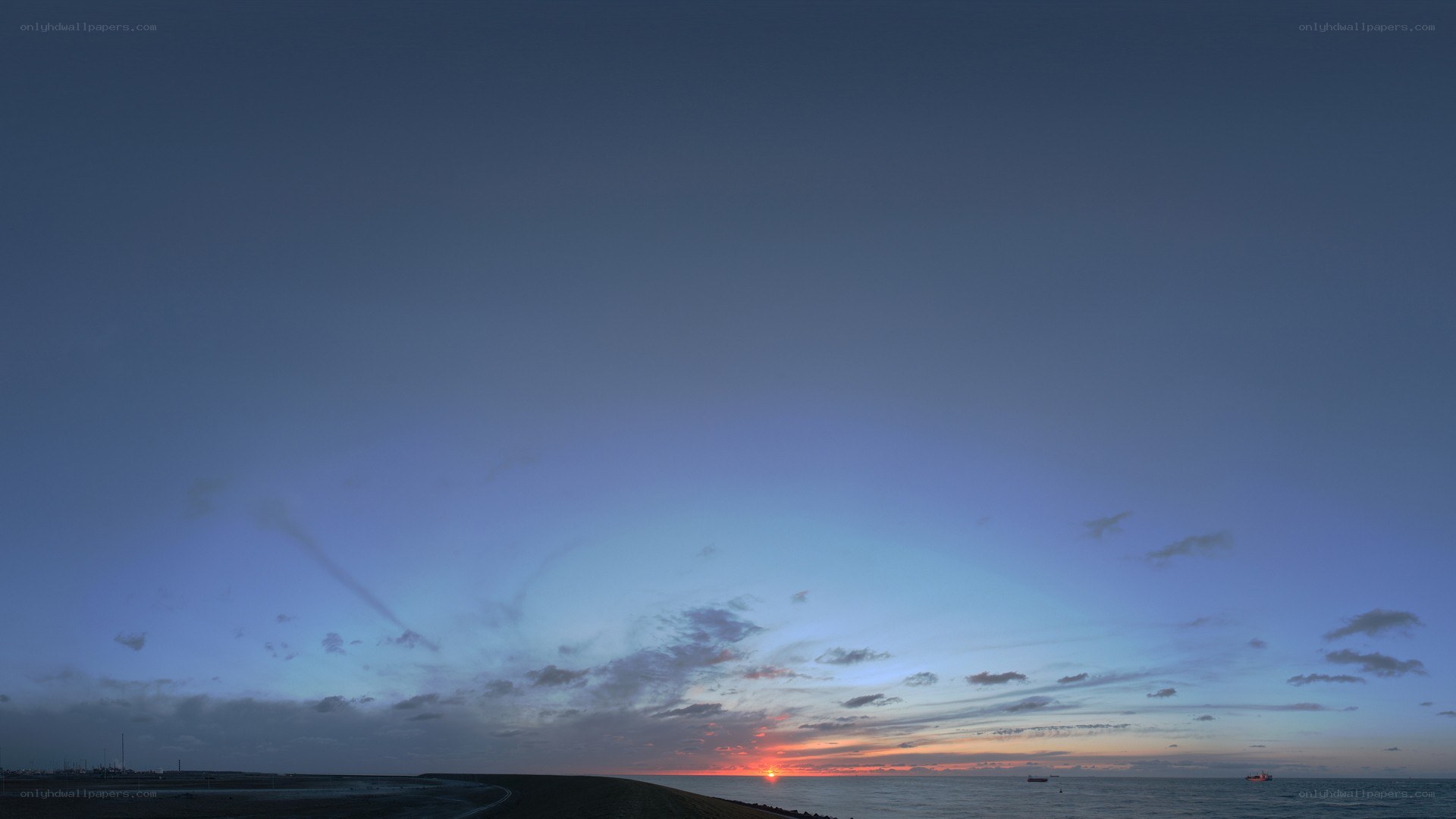 Sunset over the sea