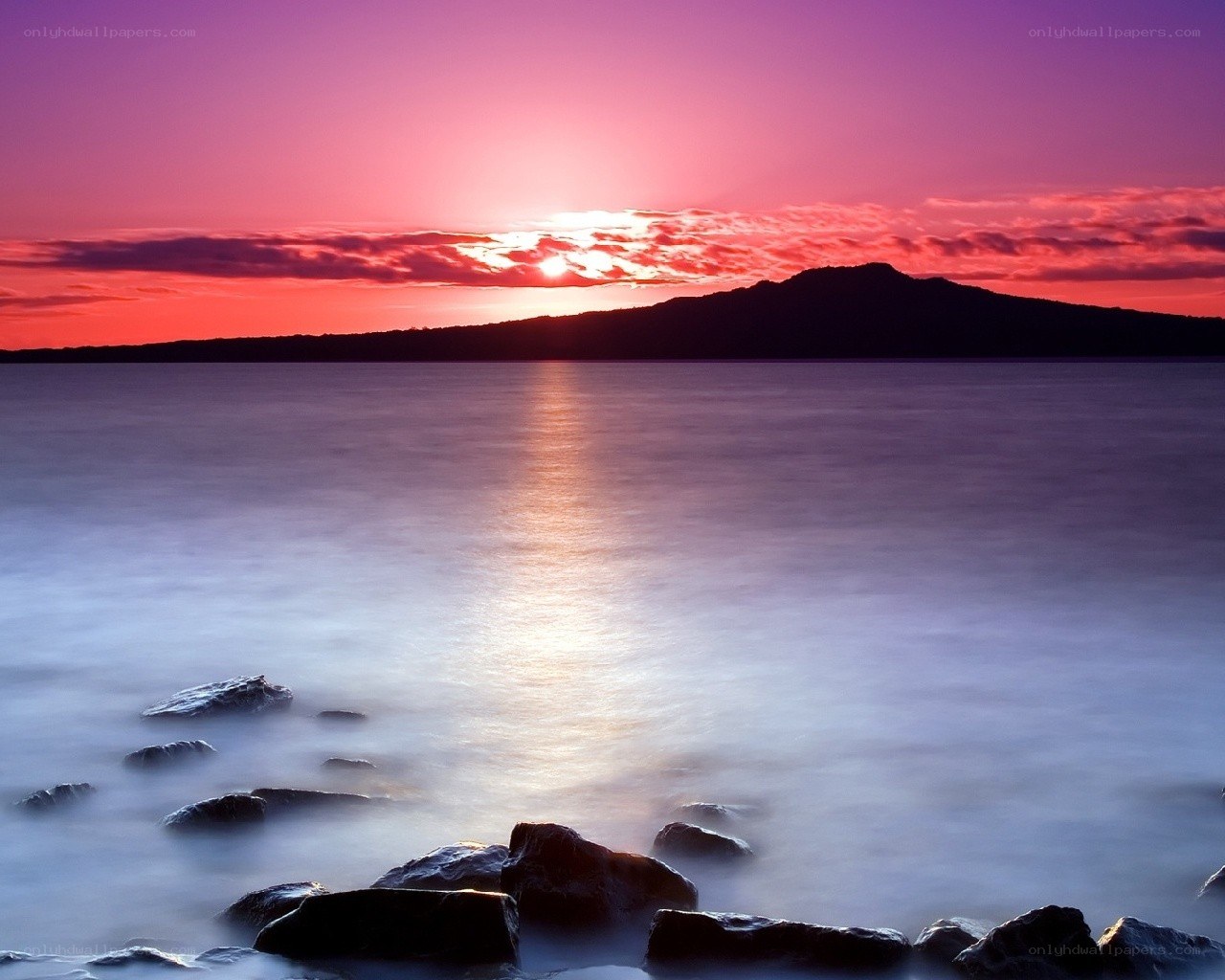 Sunset over the sea