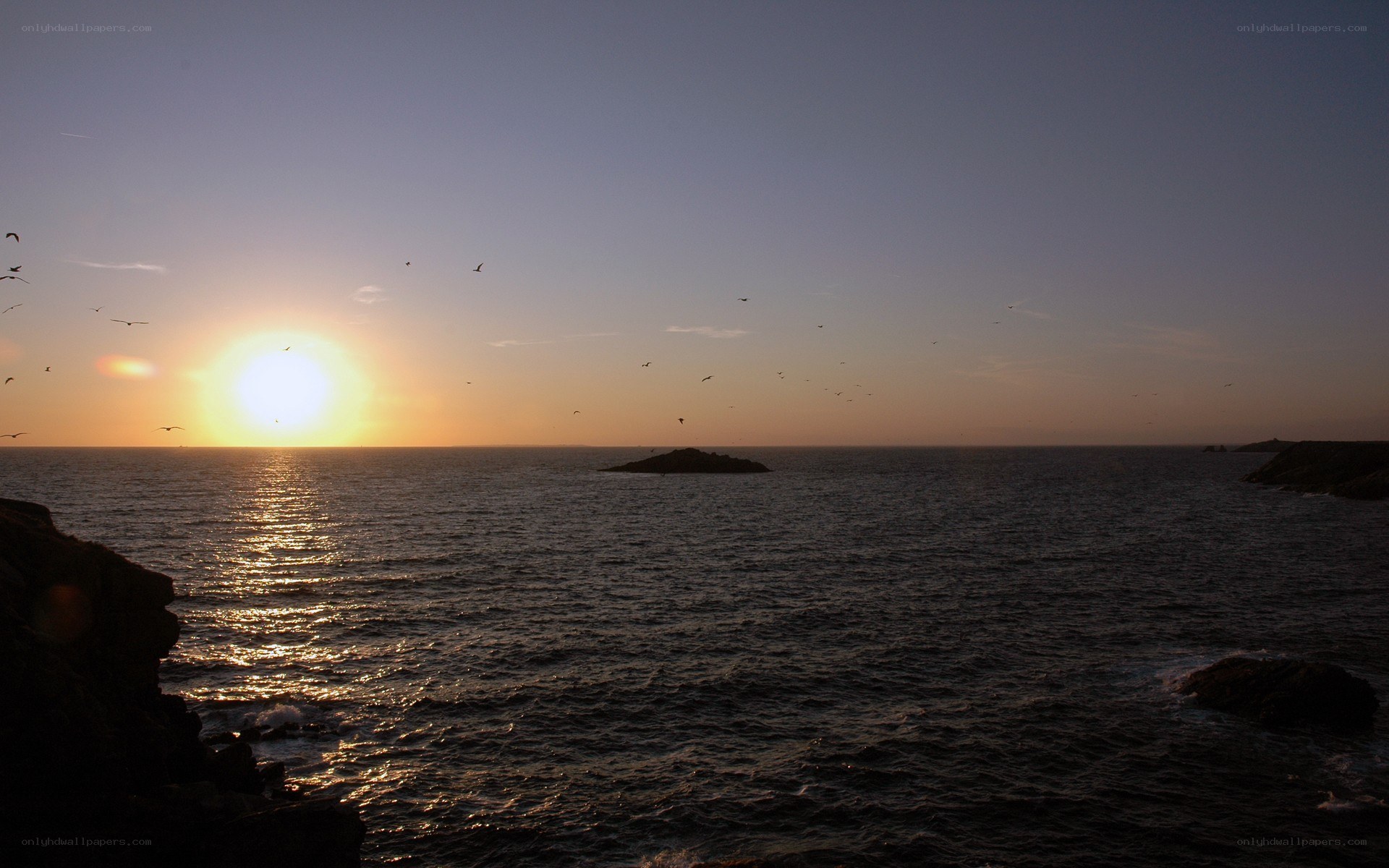Sunset over the sea