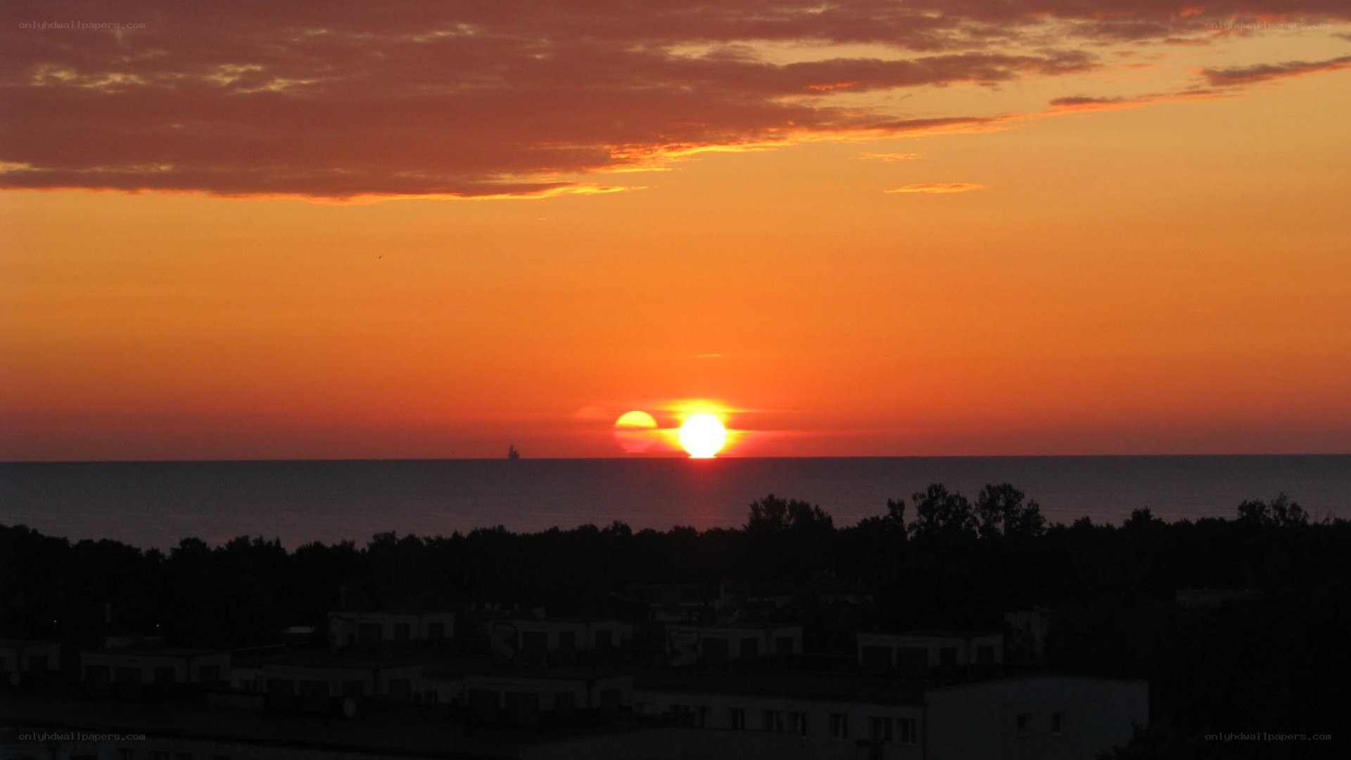 Sunset over the sea