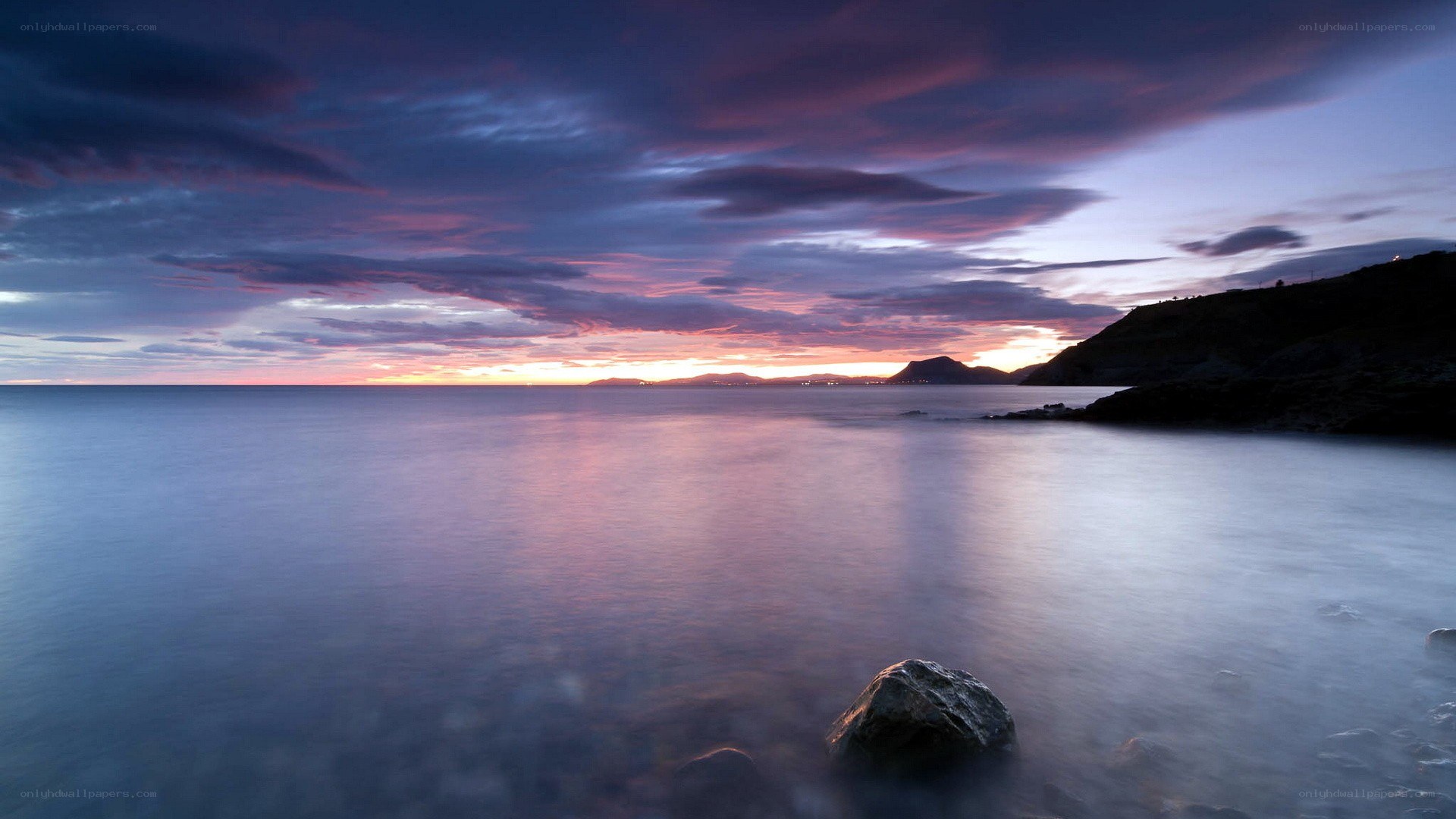 Sunset over the sea