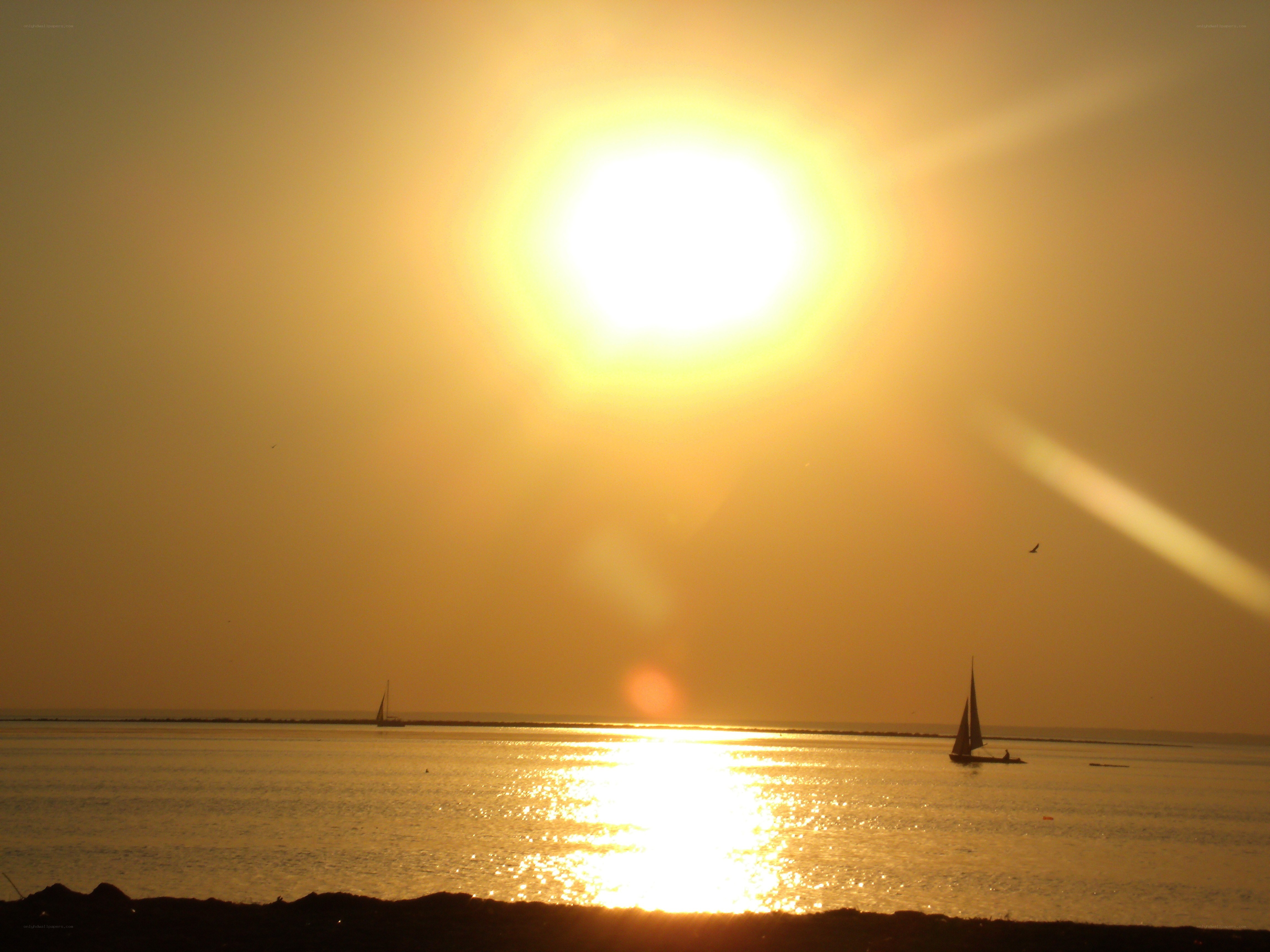 Sunset over the sea