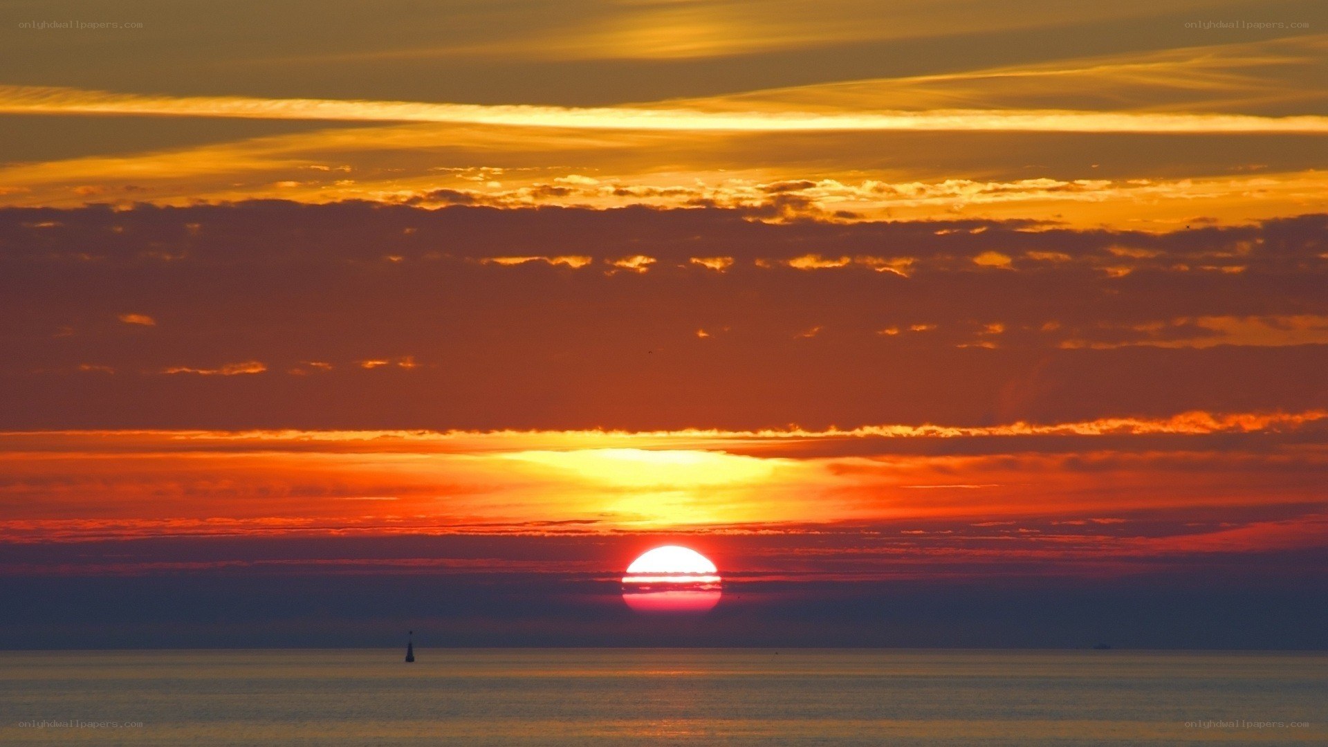 Sunset over the sea