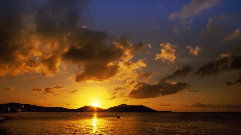 sunset over the sea
