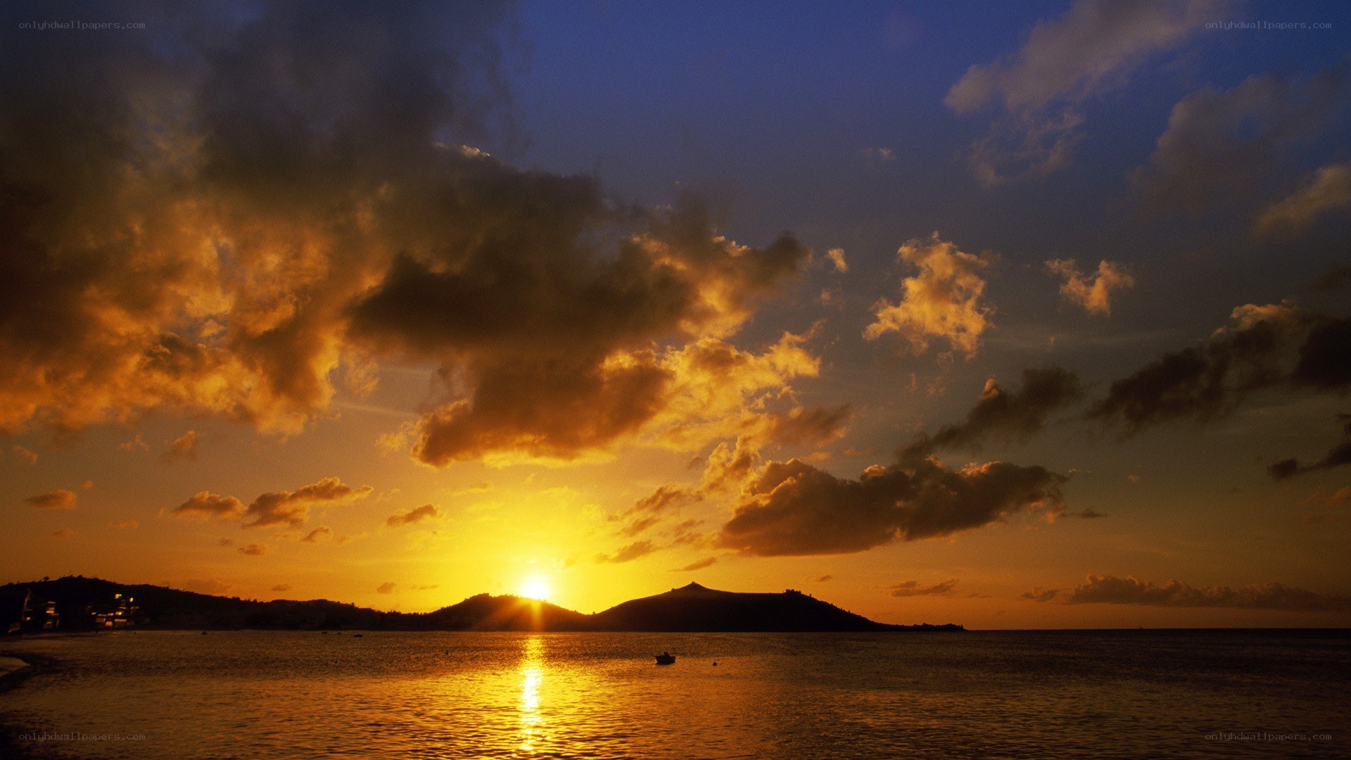 sunset over the sea