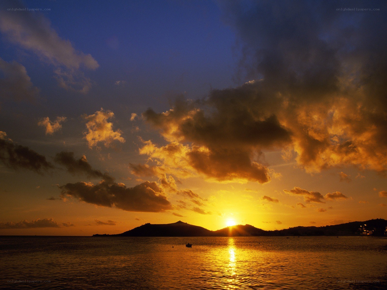 Sunset over the sea