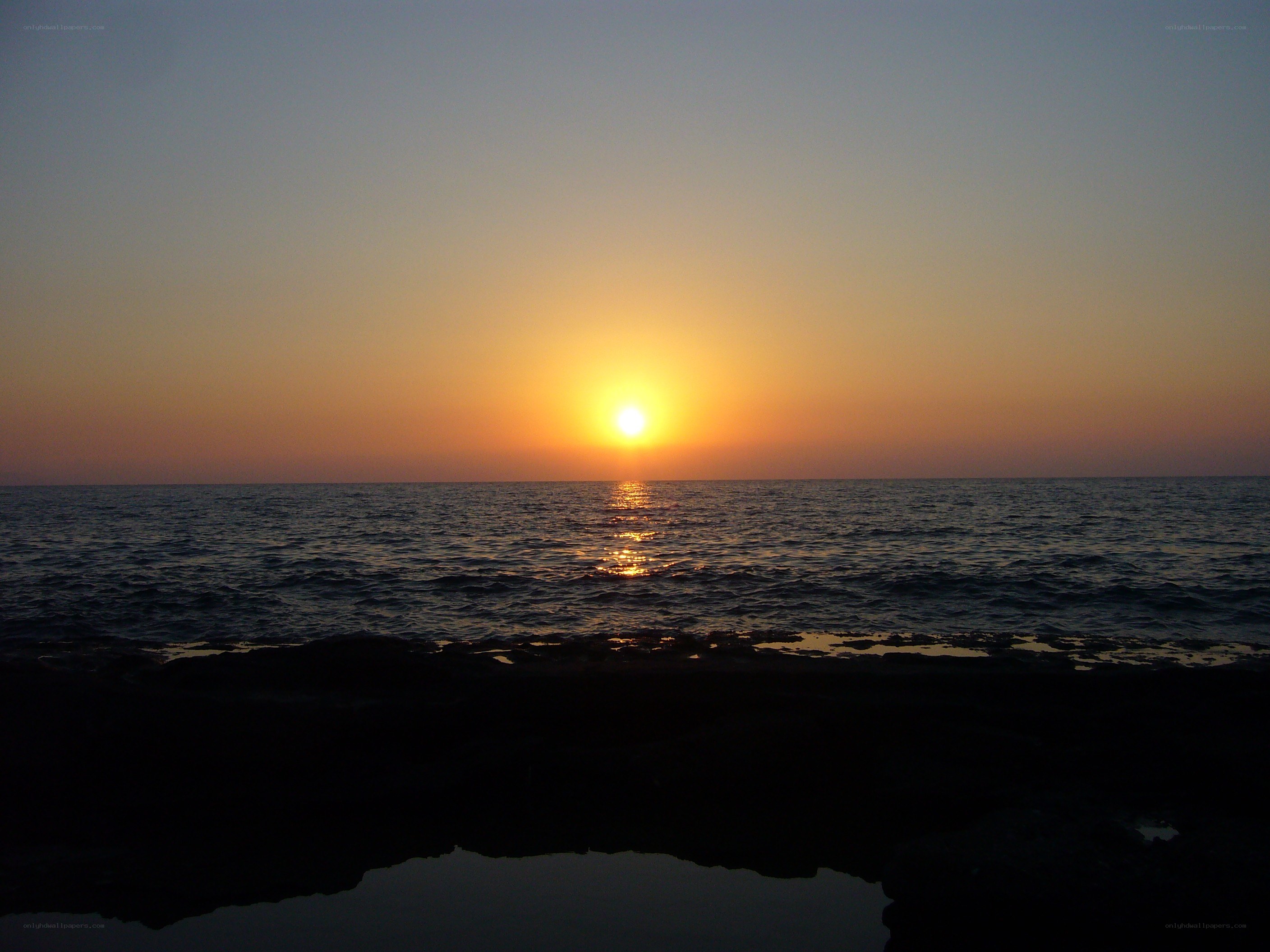 sunset over the sea