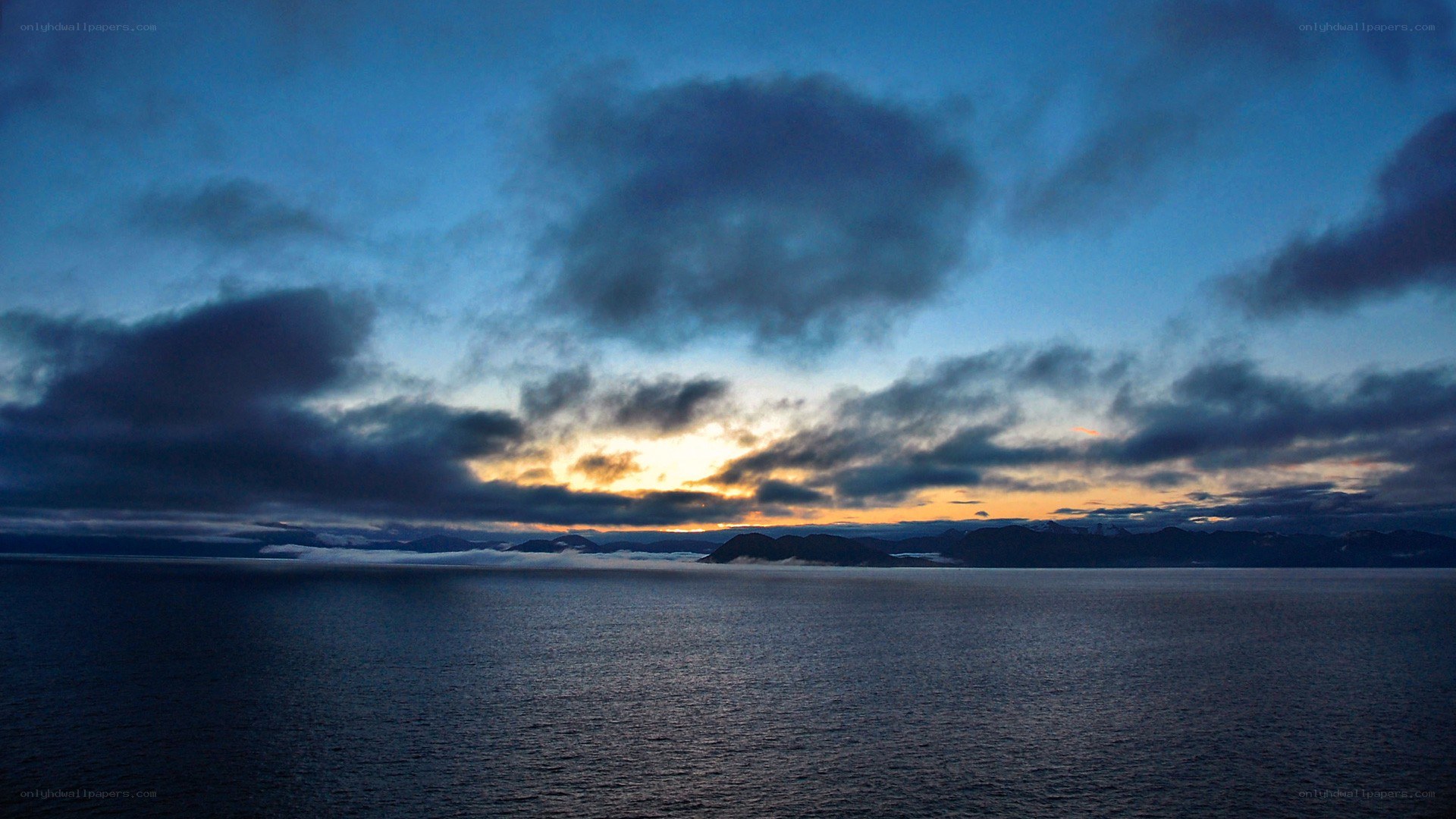 Sunset over the sea