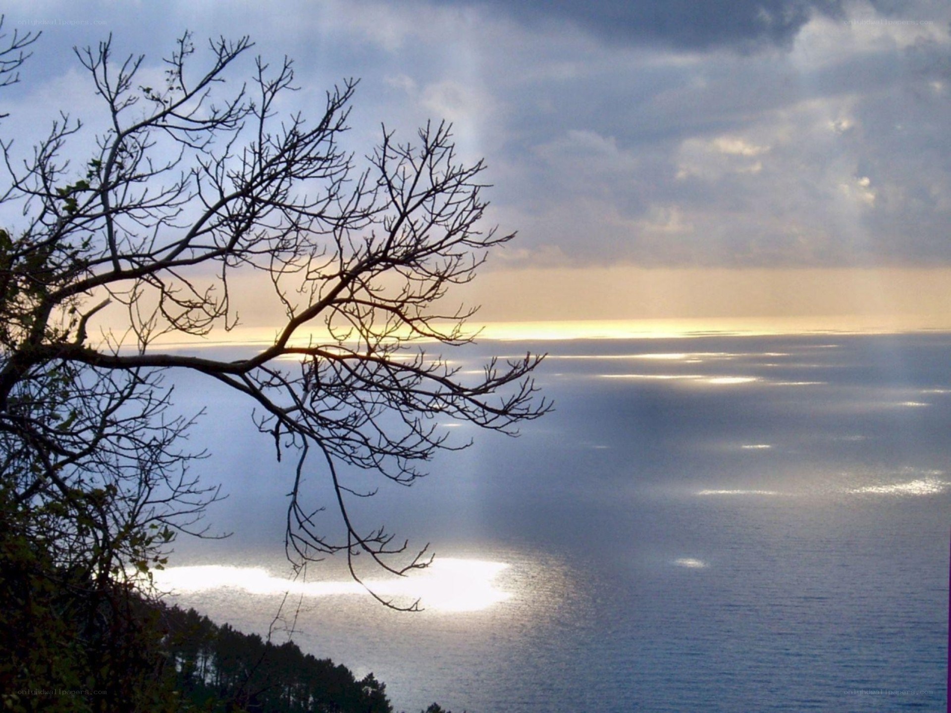 Sunset over the sea