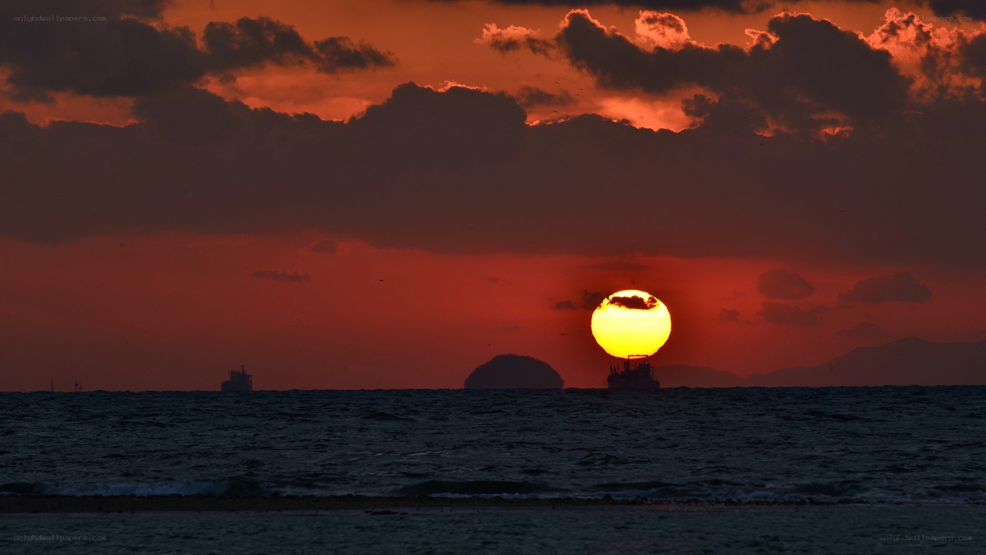 Sunset over the sea