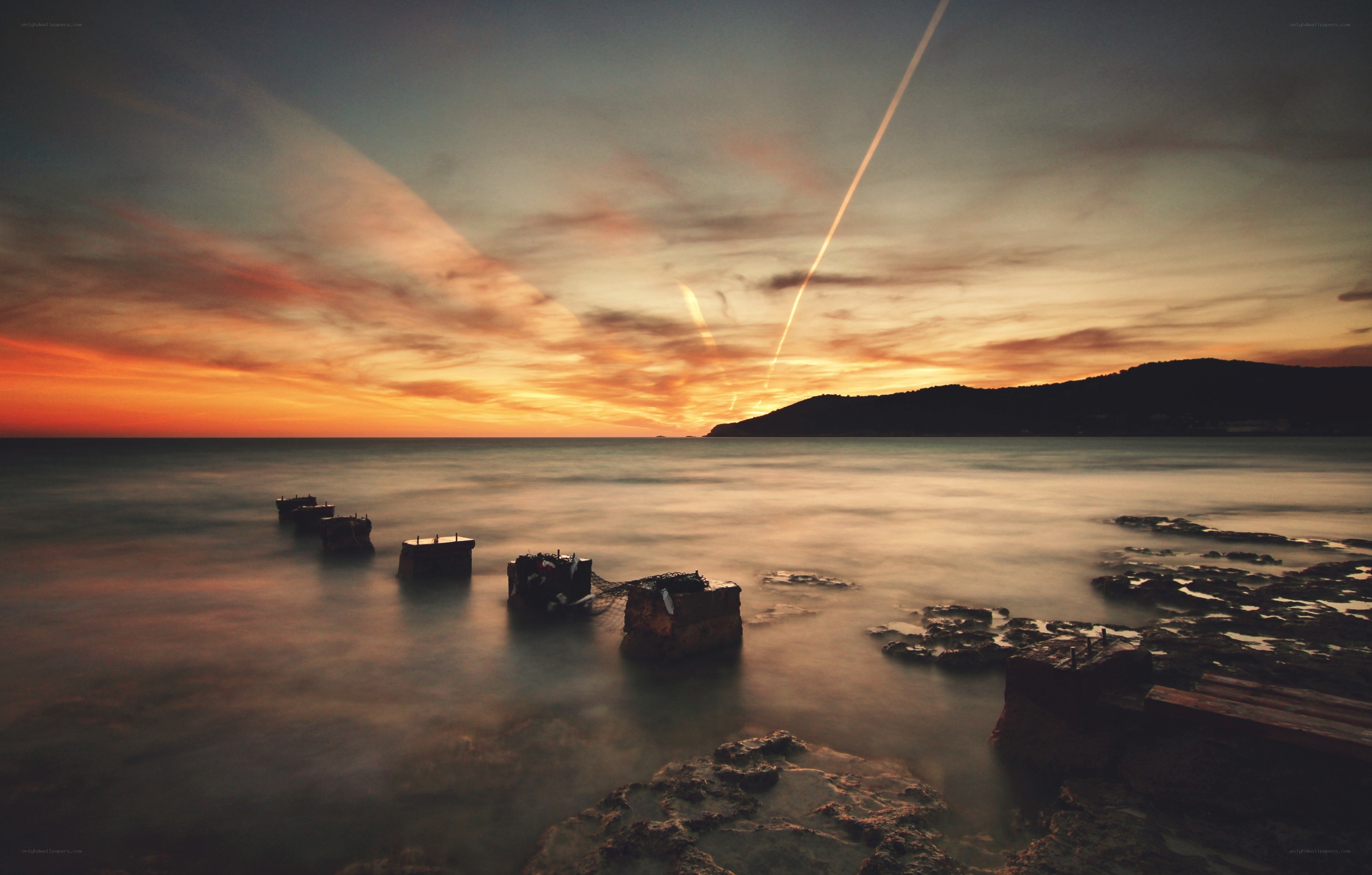 Sunset over the sea