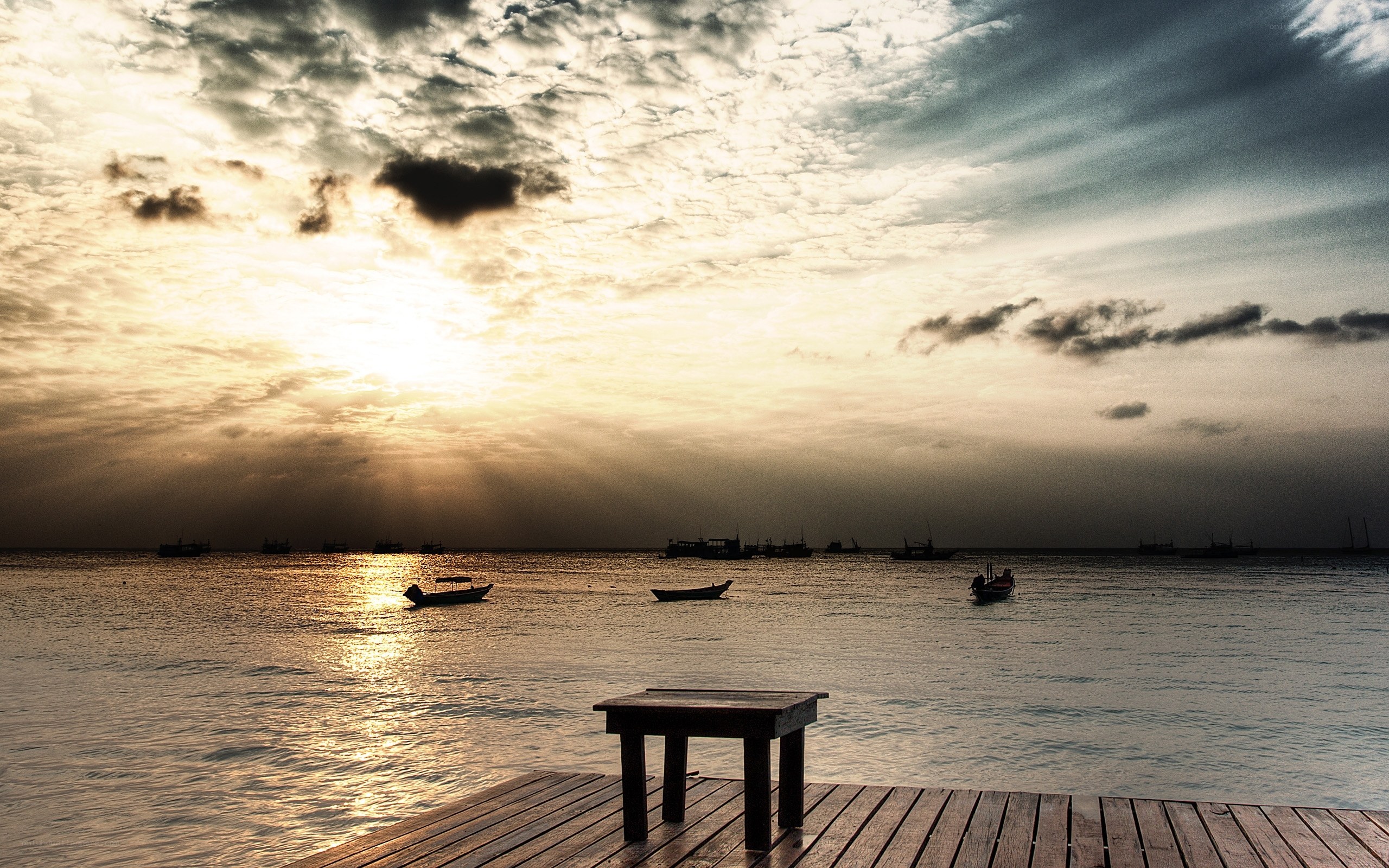 Sunset over the sea