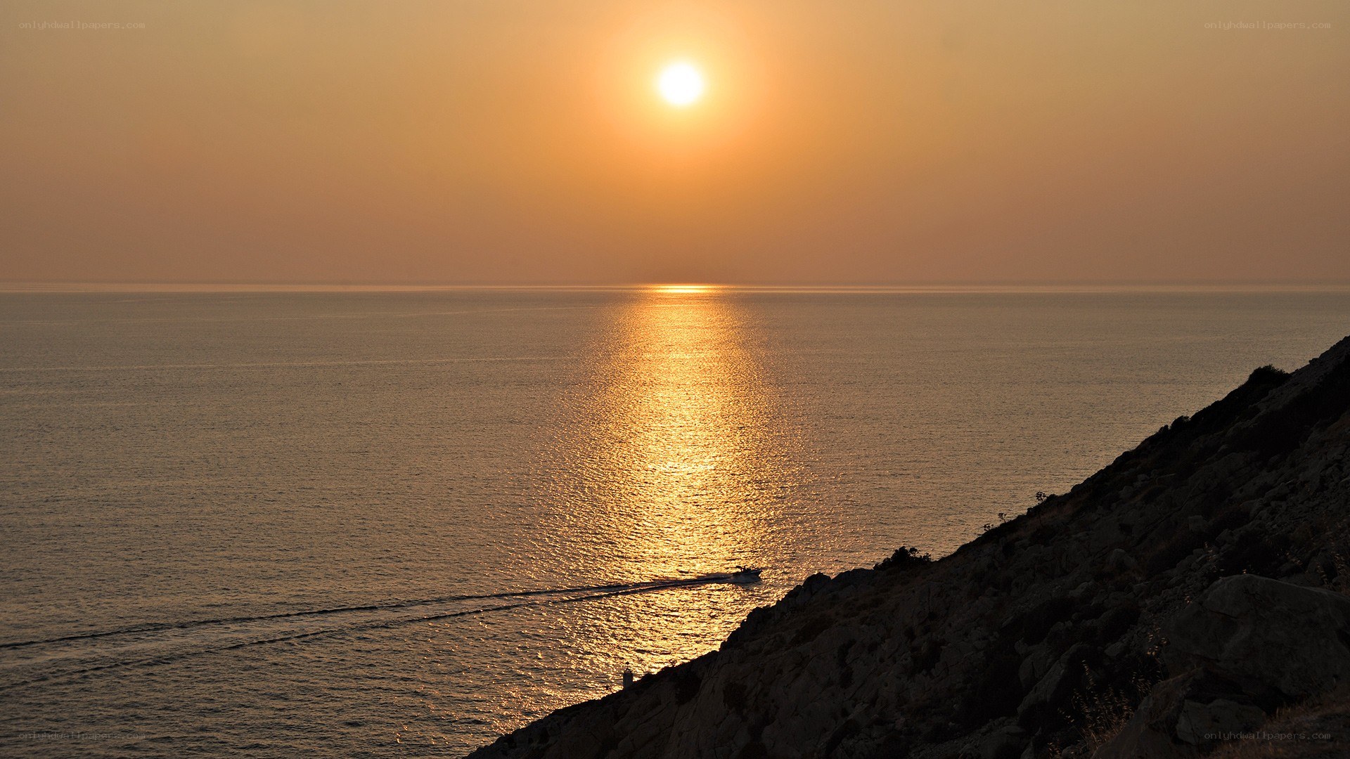 Sunset over the sea