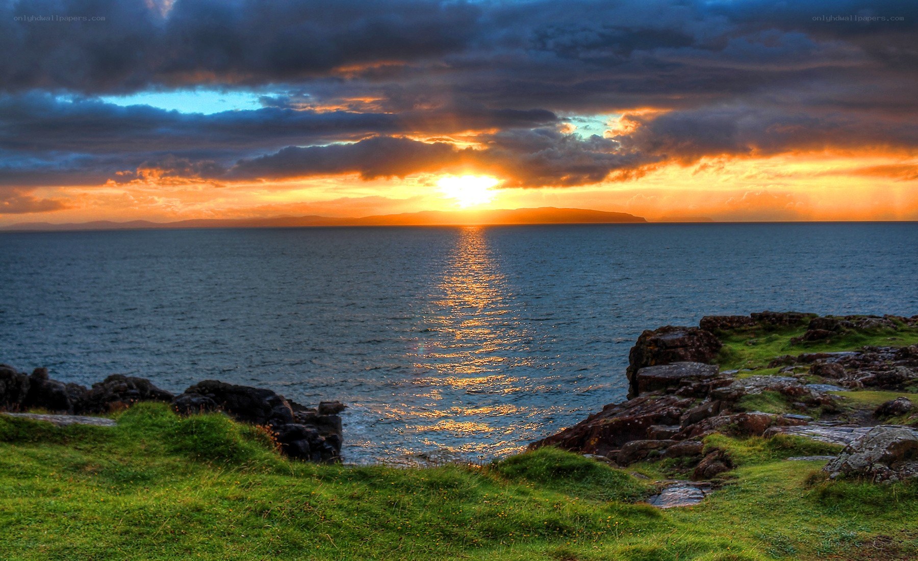 sunset over the sea