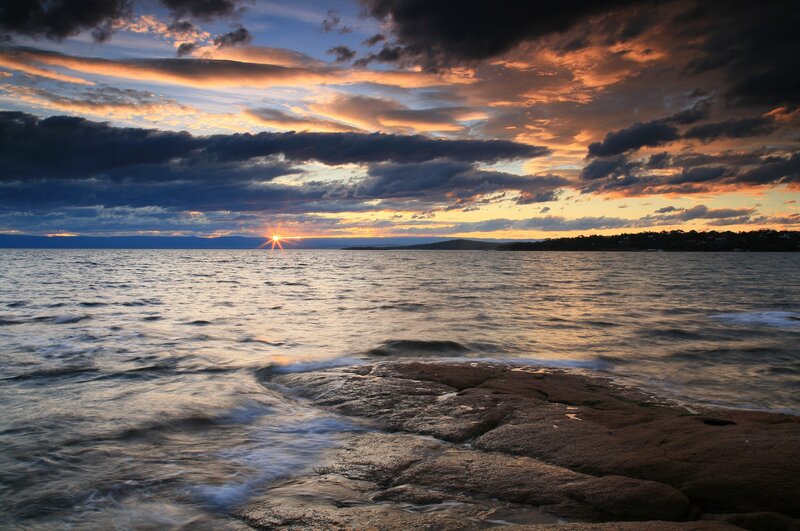 Sunset over the sea