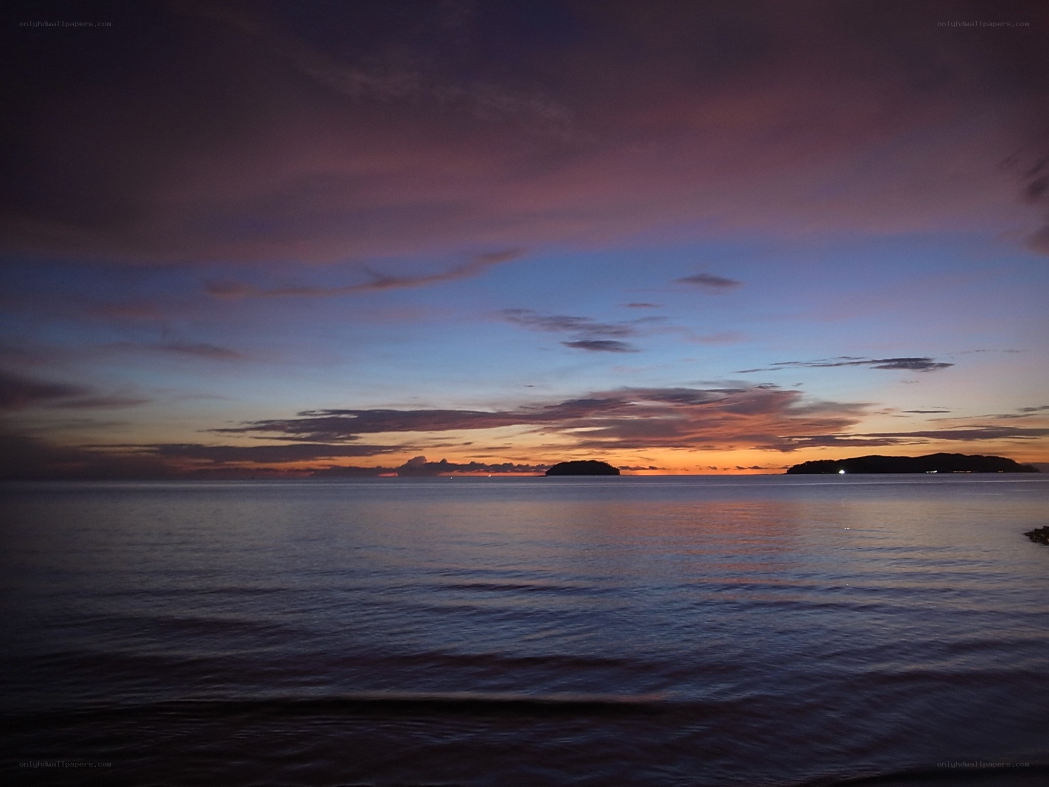 sunset over the sea