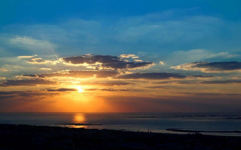 sunset over the sea