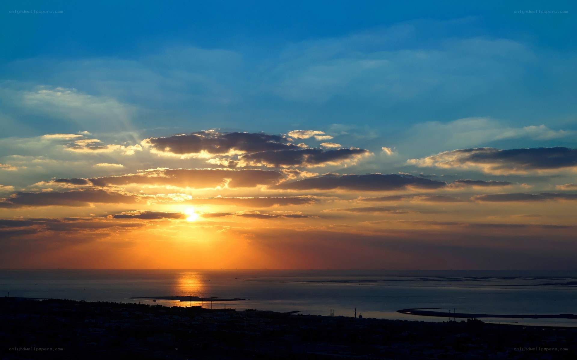sunset over the sea