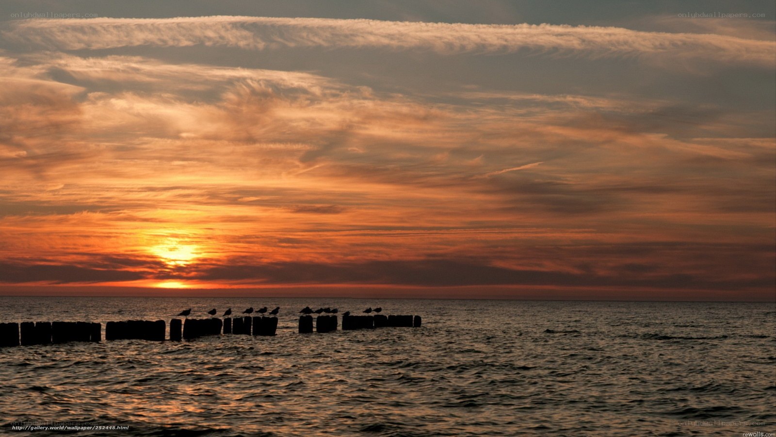 Sunset over the sea