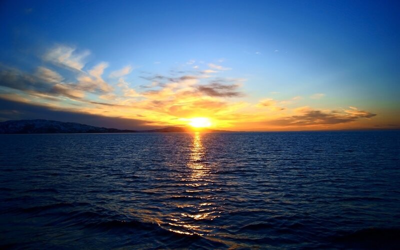 Sunset over the sea