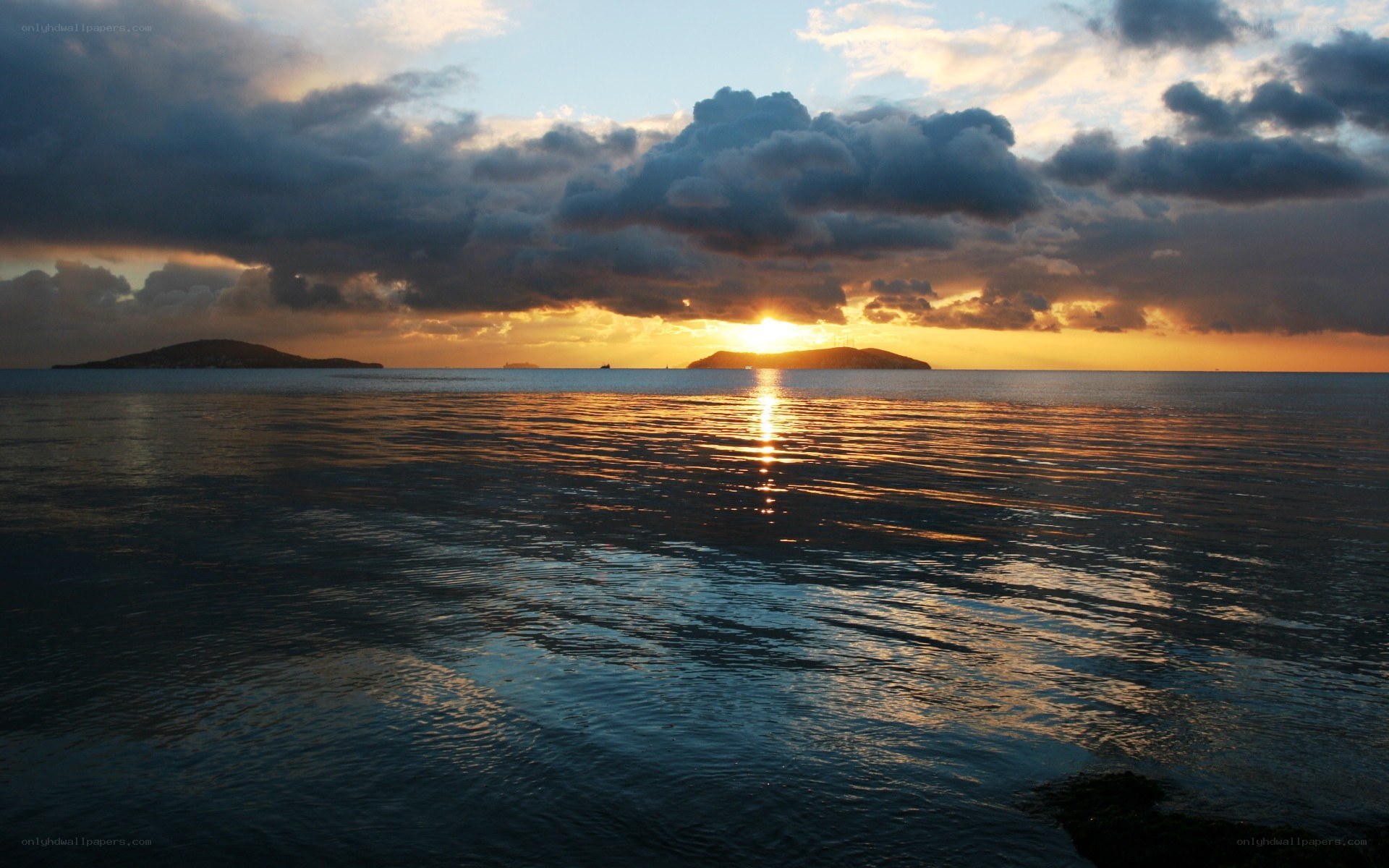 sunset over the sea