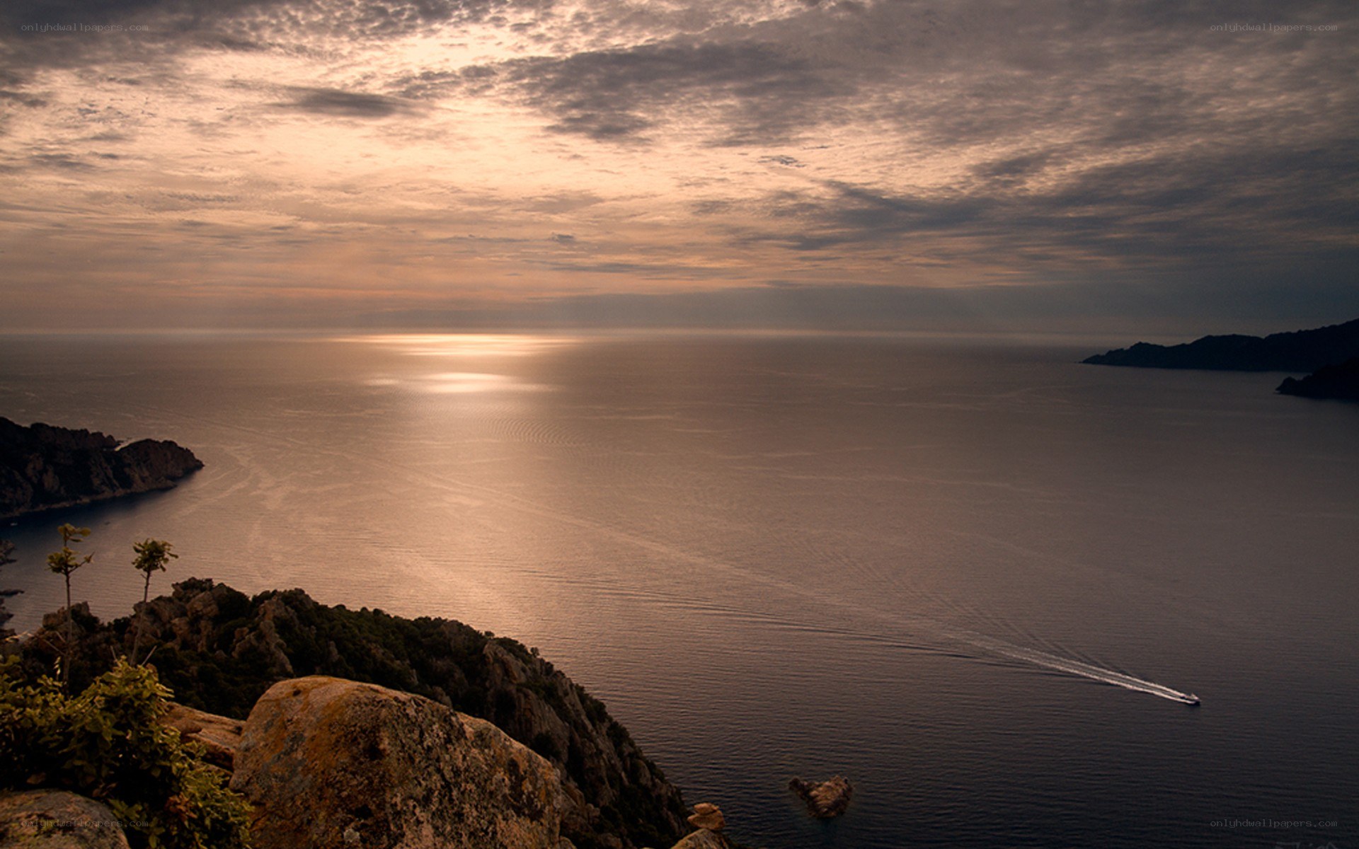 Sunset over the sea