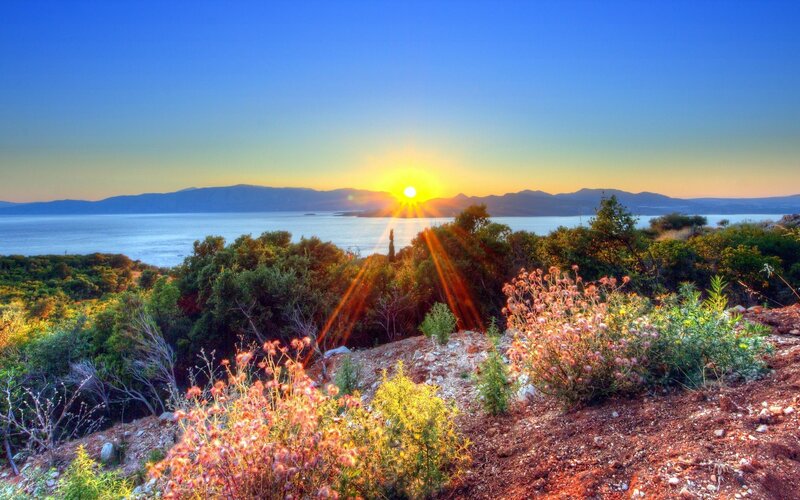 Sunset over the sea