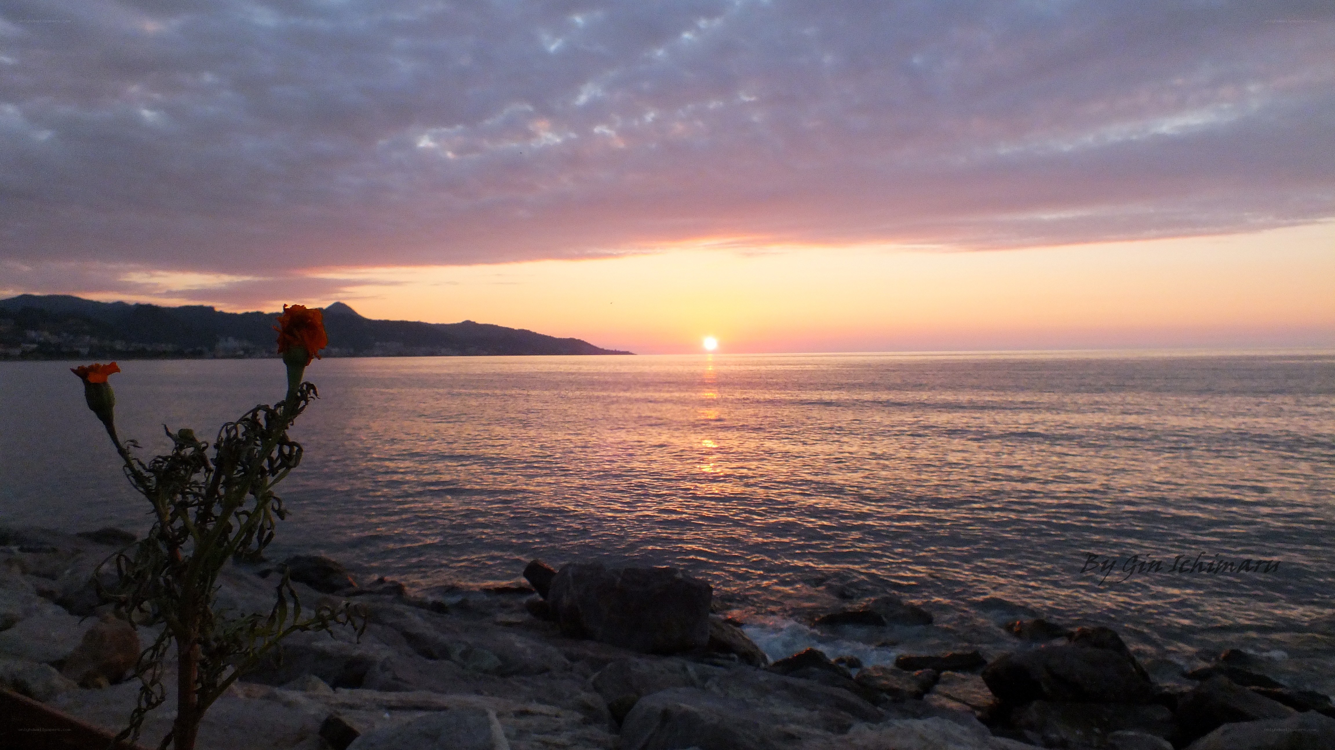 Sunset over the sea
