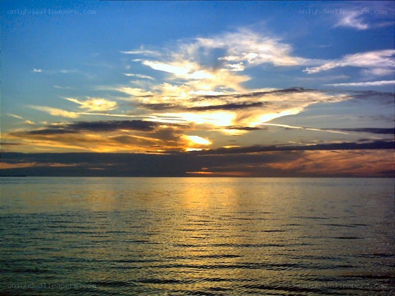 Sunset over the sea