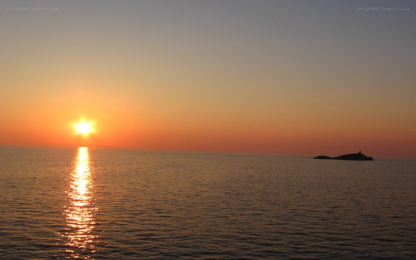 Sunset over the sea
