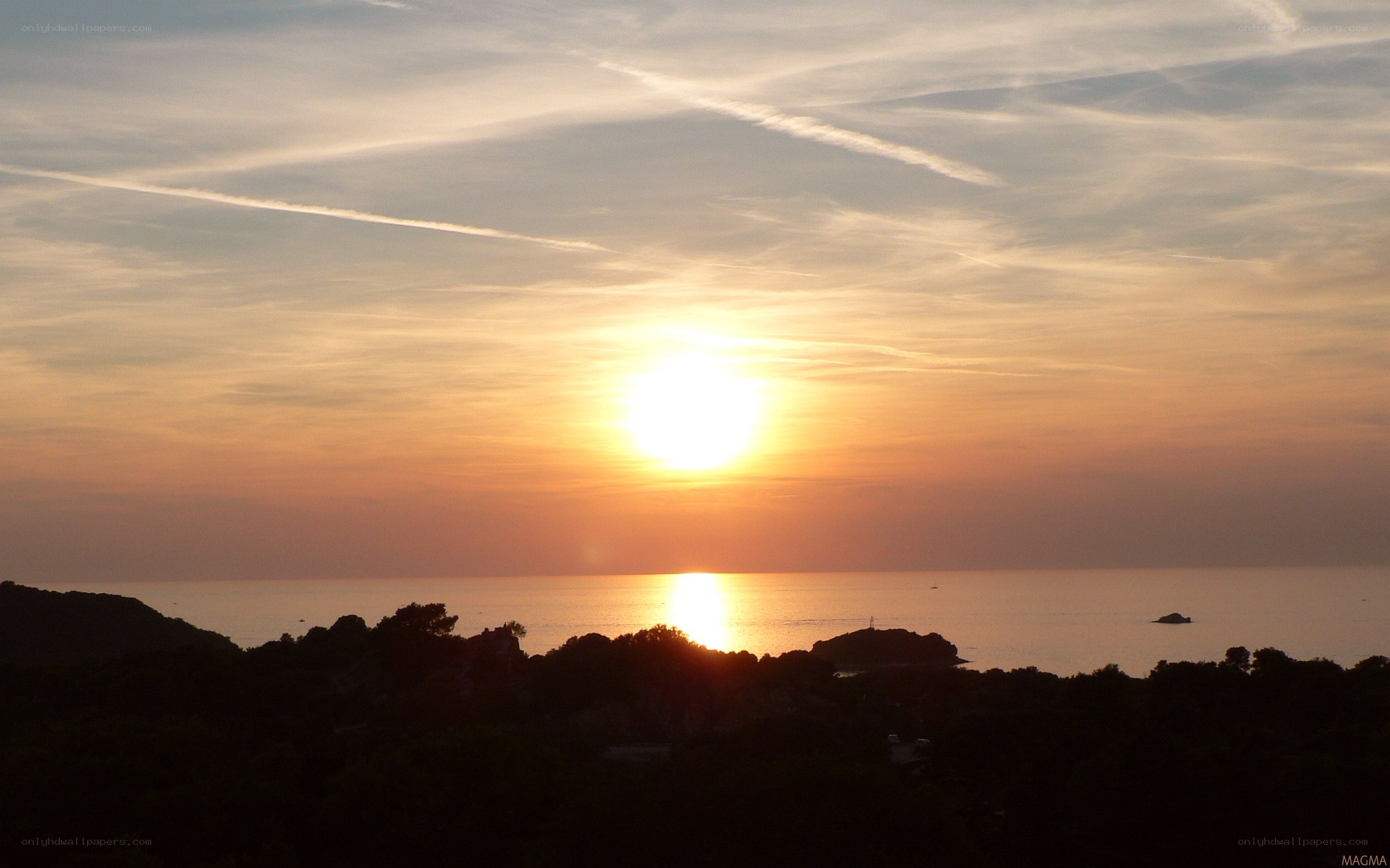 Sunset over the sea