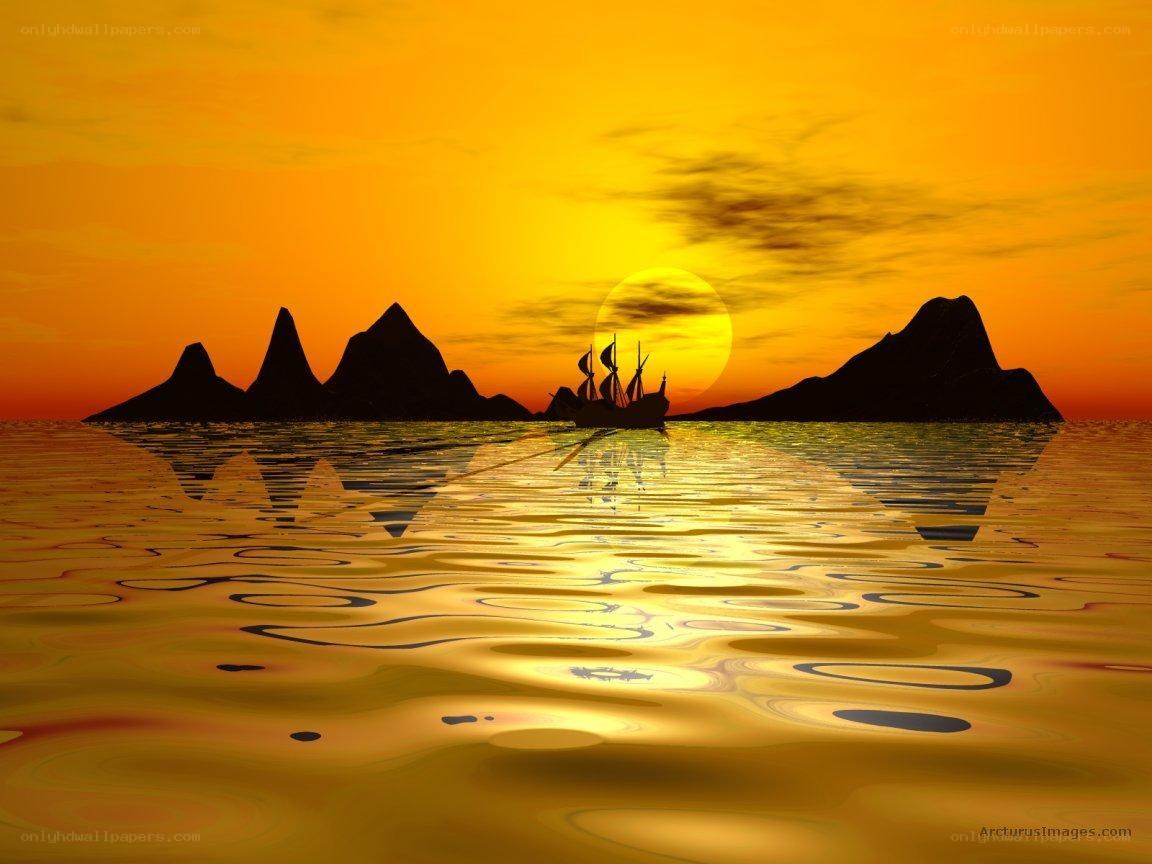 sunset over the sea
