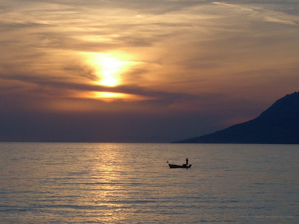 Sunset over the sea