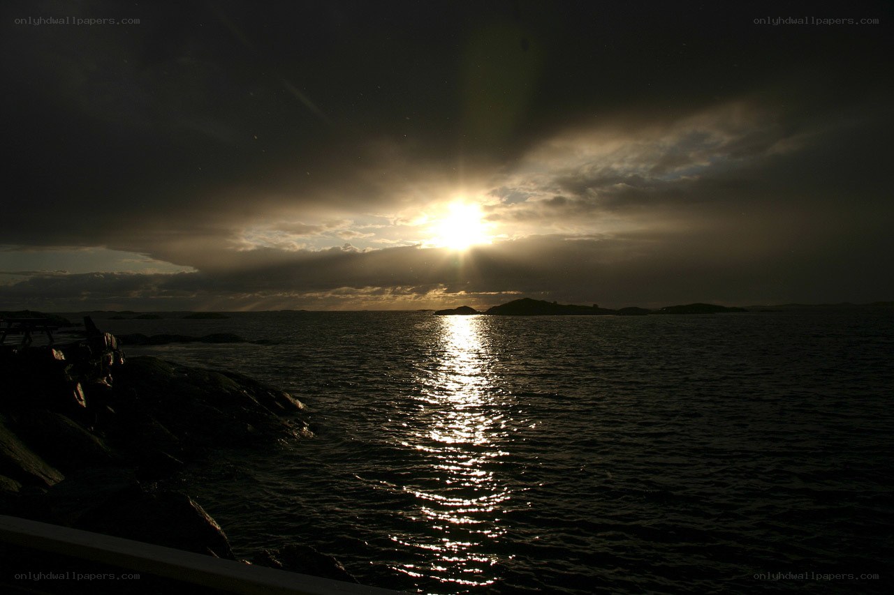 Sunset over the sea