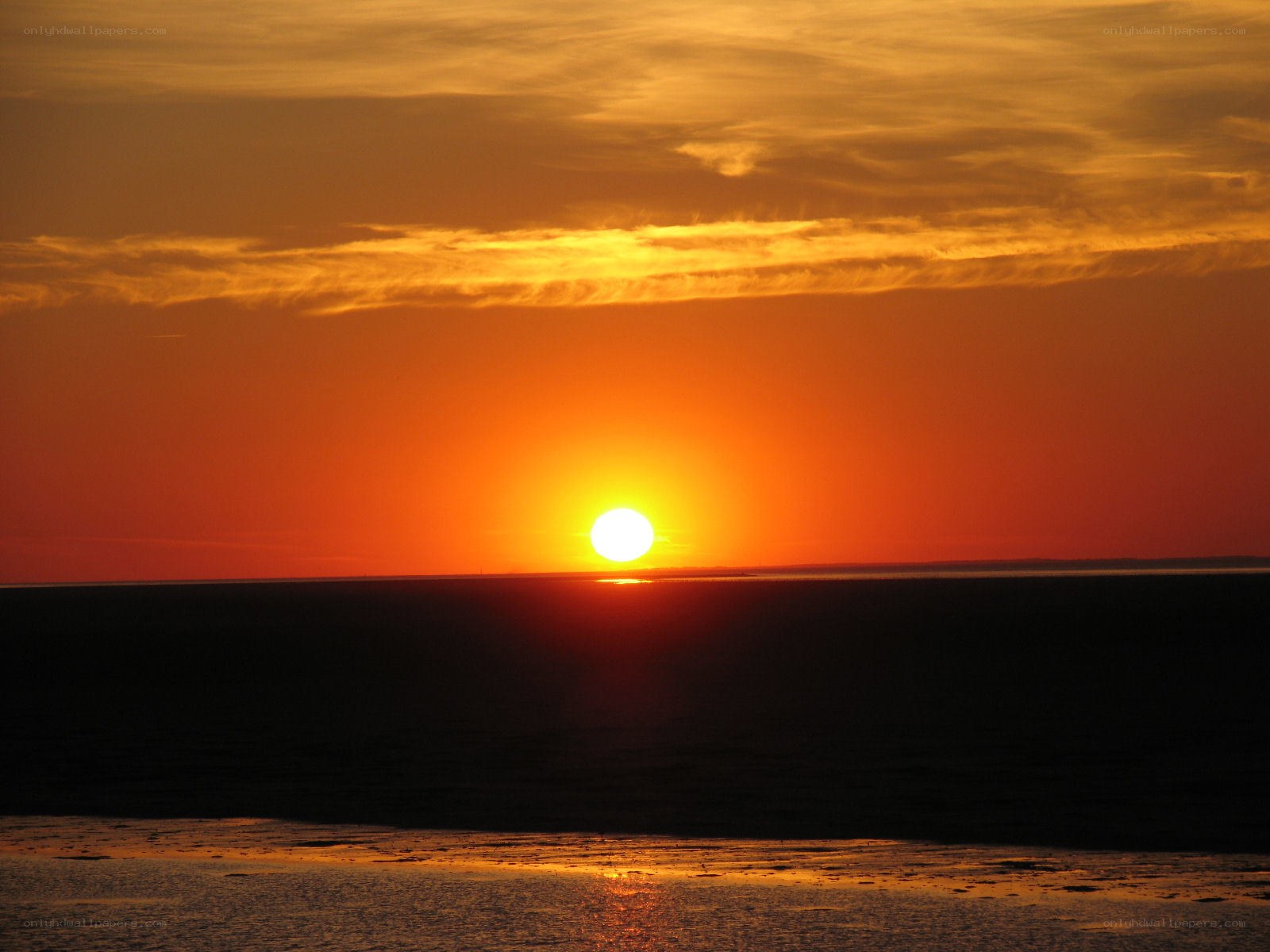 Sunset over the sea