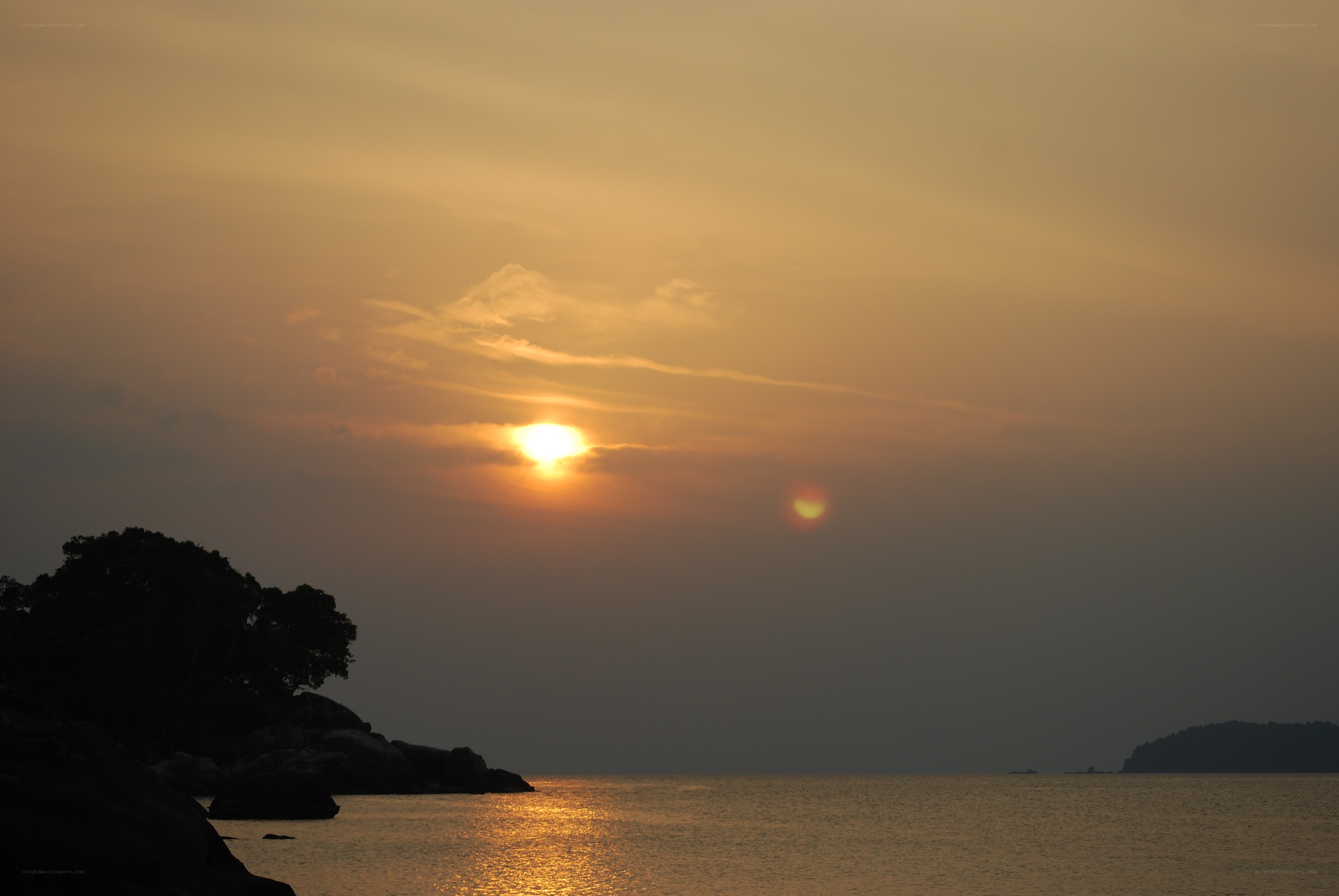 Sunset over the sea